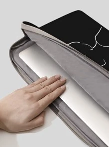 14 pulgadas Bolso para ordenador con estampado de figura - Negro - Ver 4