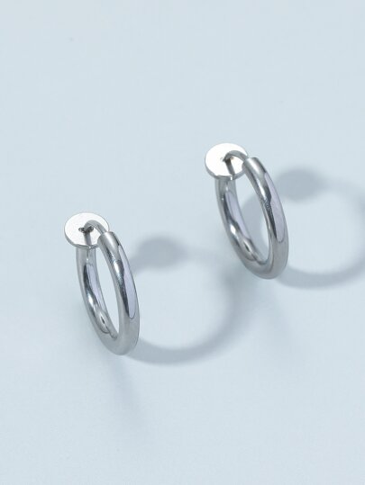 Fashionable and Popular 1pair Men Metal Ear Cuff, Stainless Steel Jewelry for Jewelry Gift and for a Stylish Look