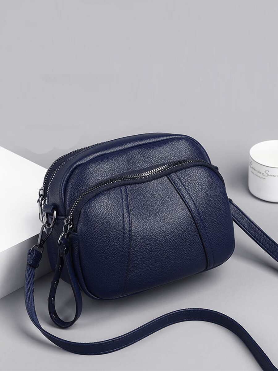 Tối giản Da giả Mini Vải in nổi Trang trí khảm nạm Túi đeo chéo , Đối với phụ nữ , & Cổ cồn trắng Công nhân
工人 , Đối với Lady , Cho Nữ Đối với , Đối với - Màu xanh lam - Xem 1