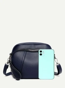 Tối giản Da giả Mini Vải in nổi Trang trí khảm nạm Túi đeo chéo , Đối với phụ nữ , & Cổ cồn trắng Công nhân
工人 , Đối với Lady , Cho Nữ Đối với , Đối với - Màu xanh lam - Xem 5