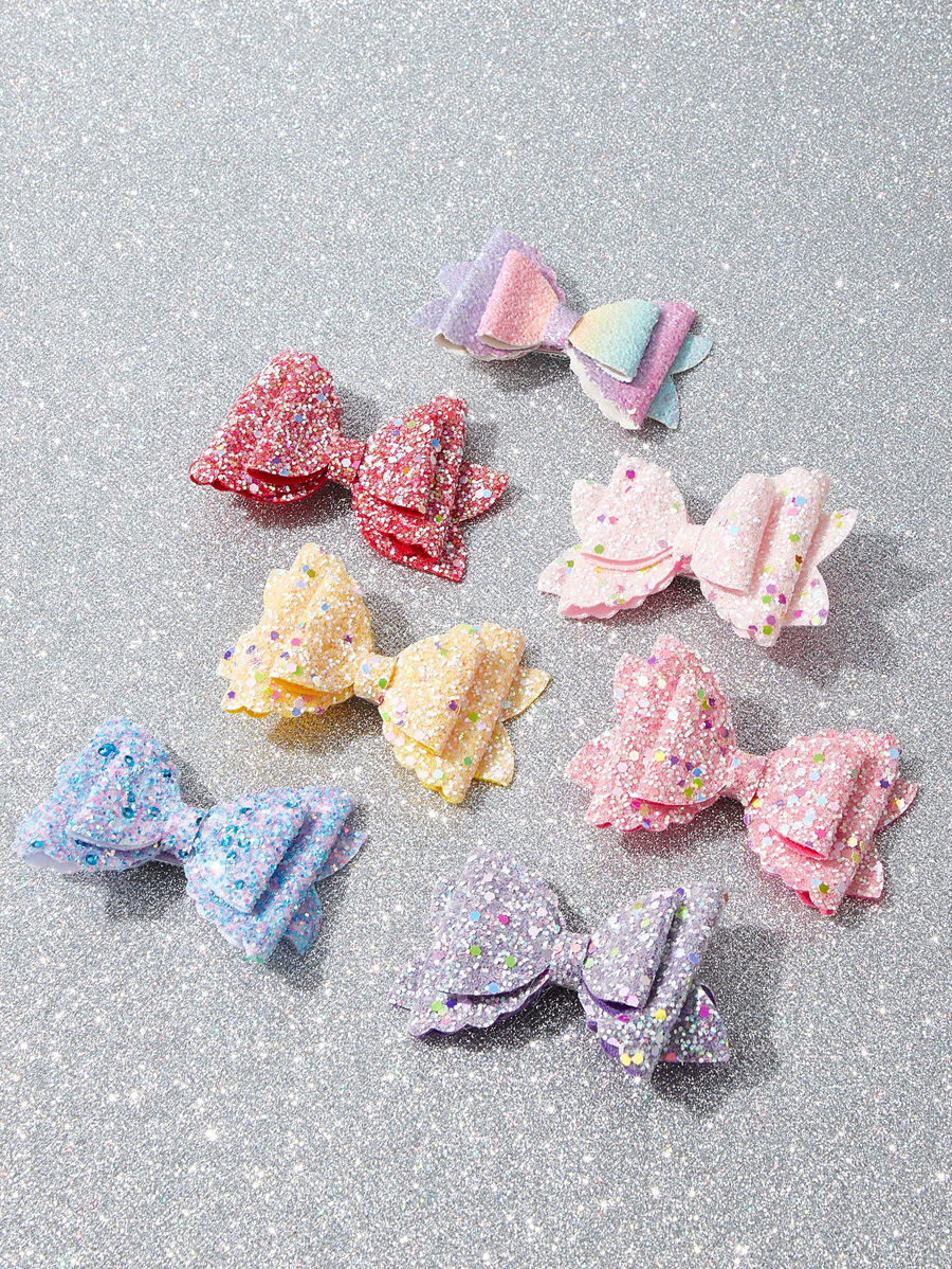 2pcs Bow Decor Random Color Pet Hair Clip - Multicolor - View 1