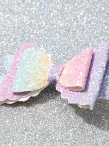 2pcs Bow Decor Random Color Pet Hair Clip - Multicolor - View 2