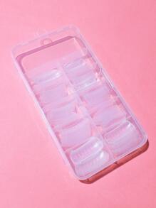 Transform Your Nails with 100pcs Long Square Transparent Fake Nail For Home DIY Nail Salon Nail Extension - Clear - View 2