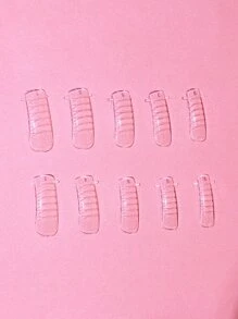 Transform Your Nails with 100pcs Long Square Transparent Fake Nail For Home DIY Nail Salon Nail Extension - Clear - View 4