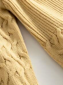 Toddler Girls Solid Button Through Collar Cardigan - Khaki - View 3