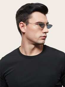 男士猫眼时尚眼镜，适合日常驾驶和户外活动 - 黑色 - 查看 2