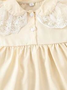 Baby Embroidery Mesh Statement Collar Dress - Apricot - View 6