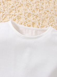 Baby Lettuce Trim Tee & Suspender Shorts - Black and White - View 5