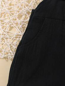 Baby Lettuce Trim Tee & Suspender Shorts - Black and White - View 7