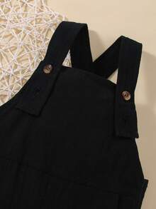 Baby Lettuce Trim Tee & Suspender Shorts - Black and White - View 8