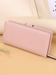 簡約金色鏤空葉子錢包大容量零錢包情人節多功能手拿包 - 粉色 - 查看 5