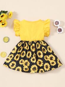 嬰兒印花荷葉邊洋裝 - 彩色 - 查看 2