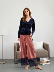 SHEIN 絲絨腰帶休閒服上裝