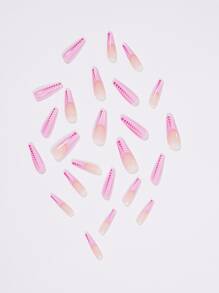 24 miếng móng tay giả chấm bi và 1 miếng băng keo và 1 miếng dũa móng - Nhiều màu - Xem 3