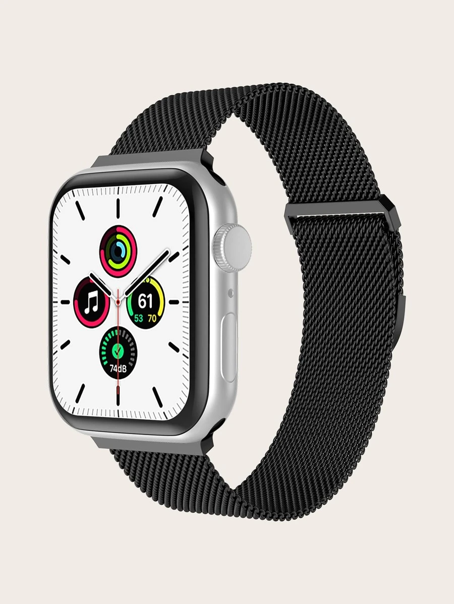 Correa de reloj compatible con Apple Watch de malla - Negro - Ver 1