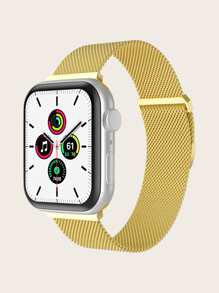 1入組米蘭磁性金屬錶帶，適用於蘋果手錶Ultra/Se9/8/7/6/5/4/3/2/1，適用於38/40/41/42/44/45/49mm - 金色 - 查看 1