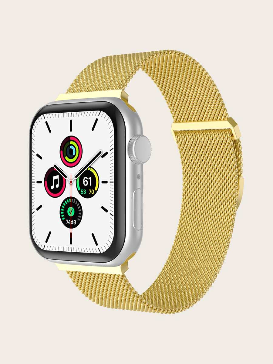 1入組米蘭磁性金屬錶帶，適用於蘋果手錶Ultra/Se9/8/7/6/5/4/3/2/1，適用於38/40/41/42/44/45/49mm - 金色 - 查看 1
