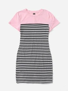 SHEIN EZwear 條紋圖案緊身洋裝 - 彩色 - 查看 3