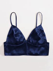 SHEIN Privé 後背打褶緞面無鋼圈內衣上衣