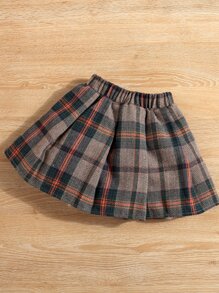 小女童荷葉邊上衣和蘇格蘭格紋半身裙附帽子 - 彩色 - 查看 6