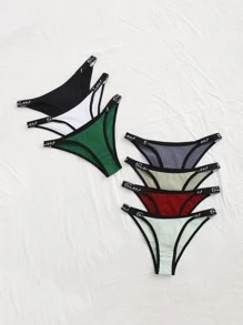 7 piezas Bragas unido en contraste - Multicolor - Ver 5