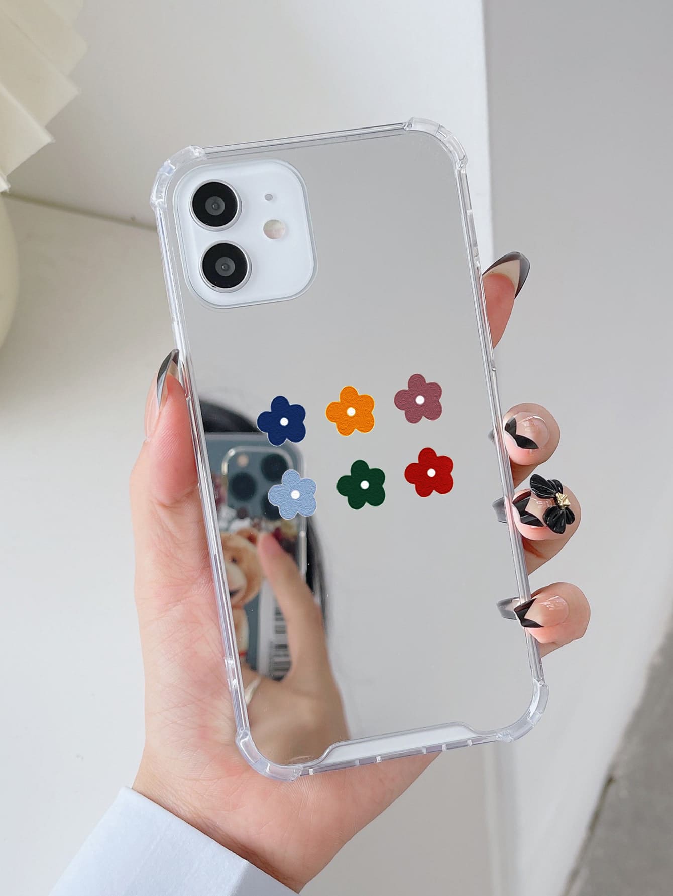 花柄 鏡 スマホケース