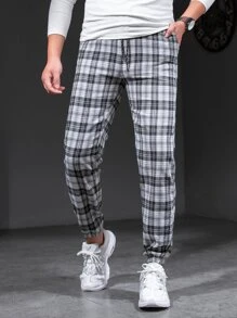 Manfinity Men Plaid Print Slant Pocket Pants - Multicolor - View 1