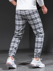 Manfinity Men Plaid Print Slant Pocket Pants - Multicolor - View 2