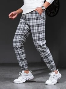 Manfinity Men Plaid Print Slant Pocket Pants - Multicolor - View 3