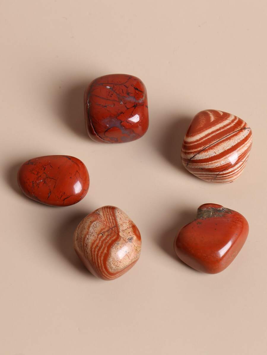 5入組DIY石頭幾何首飾配件 - 紅色 - 查看 1