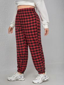 SHEIN Unity Quần Plus Size Kẻ sọc Giải trí - Nhiều màu - Xem 3