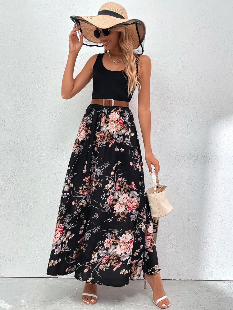 Breezaya 大圓領印花洋裝不附腰帶 - 彩色 - 查看 5