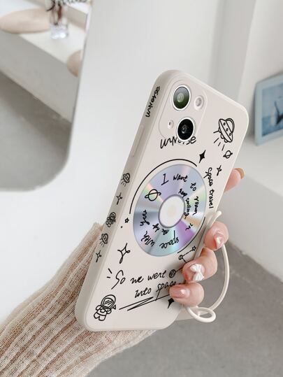 1pc Tpu Edged Painted Mobile Phone Case With Hand Strap, Compatible With Apple Iphone Series Iphone7 8 11 12 13 14 Promax Plus X Xr Xsmax Se2,iphone15,15pro,15plus,15promax And Samsung Galaxy Series Galaxy A03s,a03core,a04,a12,a13,a14,a21s,a22,a23,a32,a33,a34,a50,a51,a52,a53,a54,a71,a72,a73,s20fe,s21,s21plus,s21ultra,s22,s22plus,s22ultra Compatible With iPhone15/15Plus/15Pro/15Promax