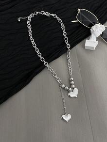 Collar con accesorio de corazón - Plateado - Ver 2