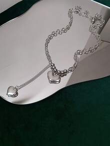 Collar con accesorio de corazón - Plateado - Ver 4