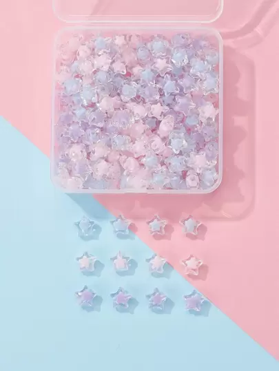 195pcs Star Bead In Bead Transparent Acrylic Beads