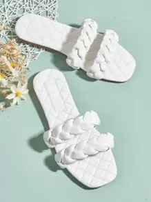 Dép bệt Nữ màu trơn Kỳ nghỉ - trắng - Xem 1