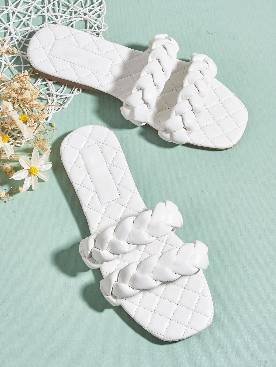 Dép bệt Nữ màu trơn Kỳ nghỉ - trắng - Xem 1