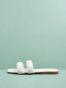 Dép bệt Nữ màu trơn Kỳ nghỉ - trắng - Xem 4