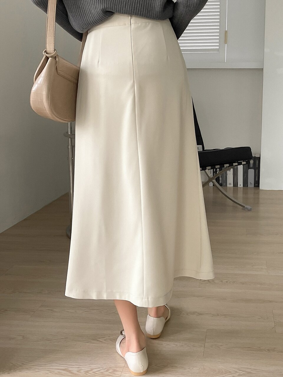 High Waist Split Hem Skirt