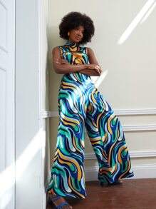 Maria Áo liền quần nữ Cắt ra Dây kéo Tất cả trên in Boho - Nhiều màu - Xem 1