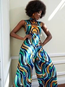 Maria Áo liền quần nữ Cắt ra Dây kéo Tất cả trên in Boho - Nhiều màu - Xem 4