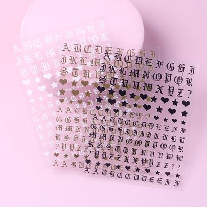 3sheets Letter Graphic Nail Art Sticker