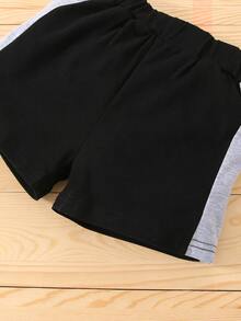 Đứa bé trai Đồ họa Khẩu hiệu Khối màu áo có mũ Áo thun & quần đùi - Nhiều màu - Xem 7