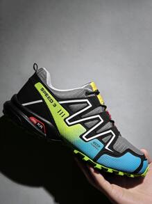 Men Colorblock Lace-up Front Hiking Shoes - Multicolor - View 2