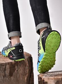 Men Colorblock Lace-up Front Hiking Shoes - Multicolor - View 3