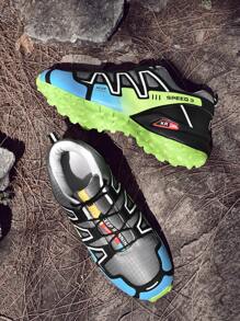 Men Colorblock Lace-up Front Hiking Shoes - Multicolor - View 4