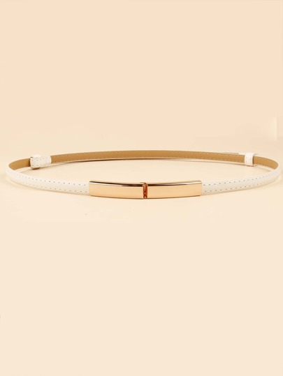 Metal Buckle Skinny Belt