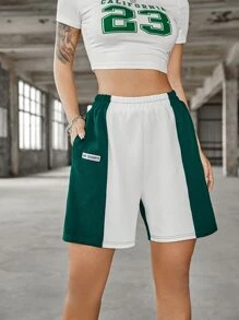 Shorts deportivos de color combinado - Multicolor - Ver 3