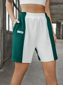 Shorts deportivos de color combinado - Multicolor - Ver 4